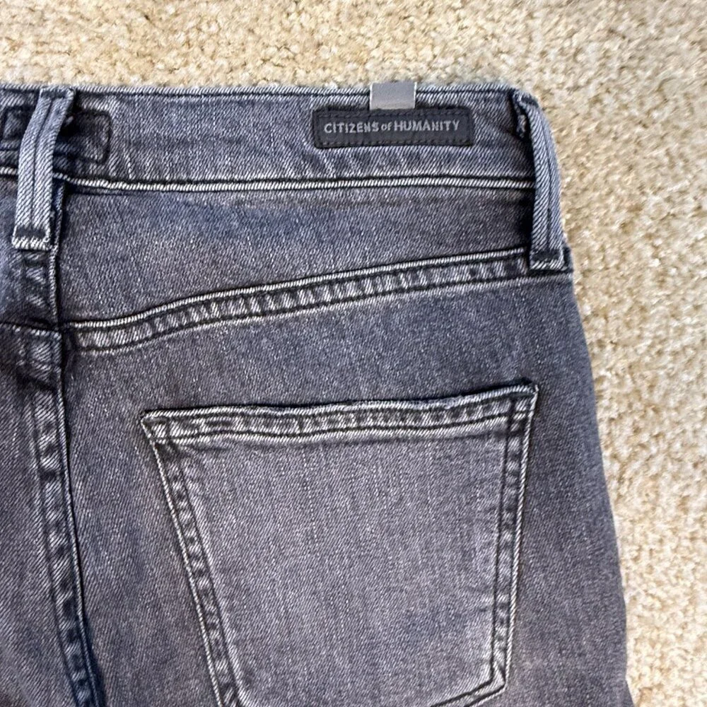 Citizens of Humanity Rocket Mid Rise Skinny Jeans Womens Size 26 Black Gray F681